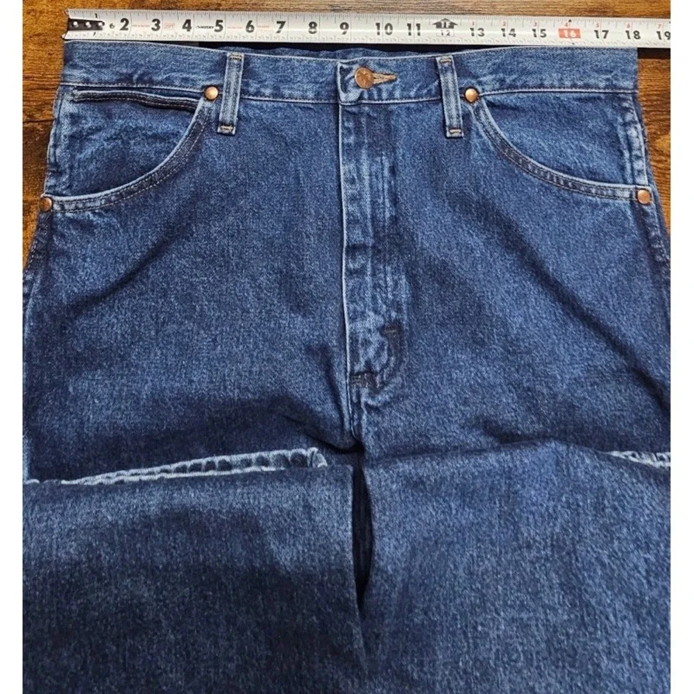 Vintage Wrangler Cowboy Cut Slim Fit Denim Cotton Blue Jeans Men's 34x34 NWT